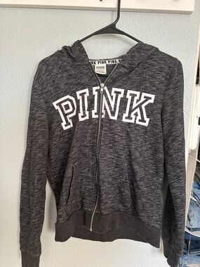 PINK Victoria's Secret Gray Zip-Up Hoodie